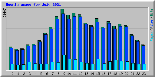 Hourly usage for July 2021